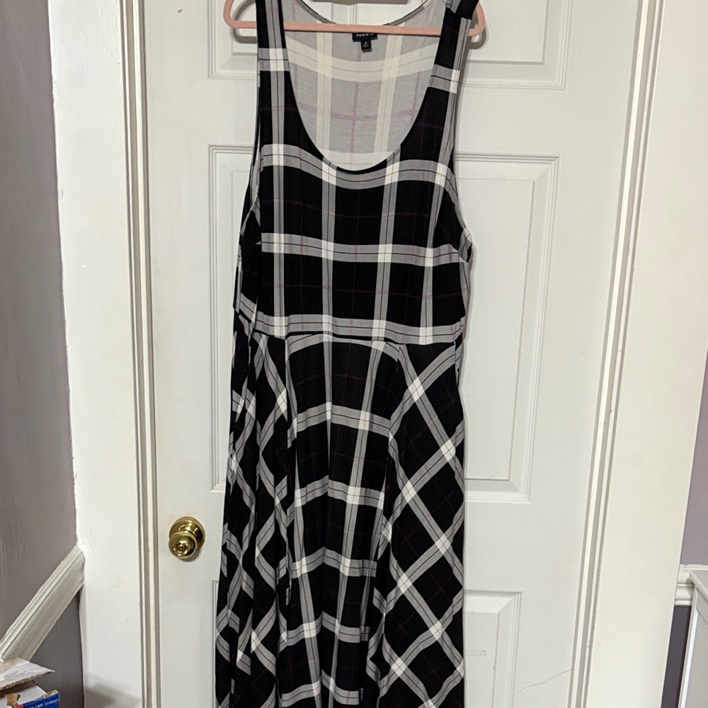 Torrid Black and White Checkered Maxi Dress